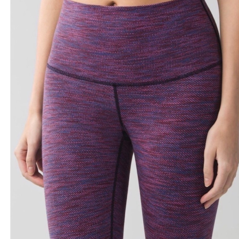 Lululemon Wunder Leggings Diamond Jacquard Space Dye Magenta Tights. - Picture 3 of 8